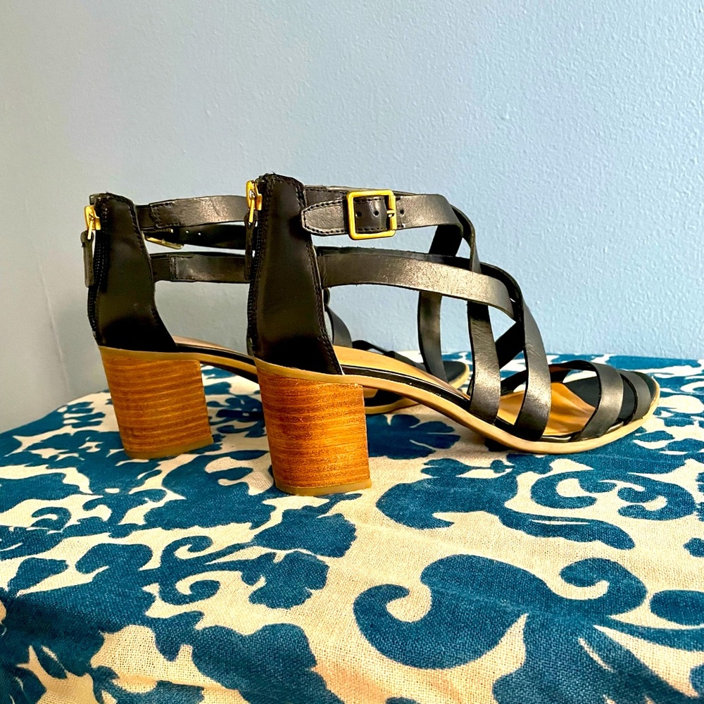 Size 8 Black Franco Sarto Block Heel Sandals
